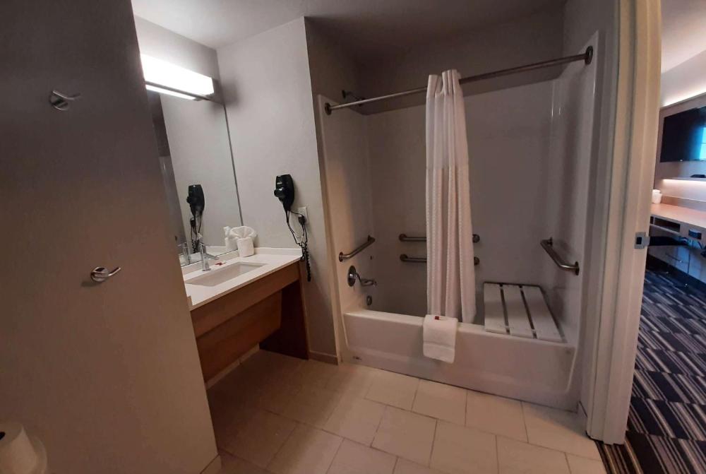 Suite with One Queen Bed - Mobility Accessible - Tub with Grab Bars - West View - Non-Smoking interior